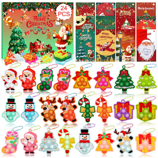Christmas Party Favors for Kids Pop Fidget Toys,Stocking Stuffers for Kids,Christmas Goodies Bag Fillers,Xmas Gifts for Classroom,Christmas Fidgets Bulk