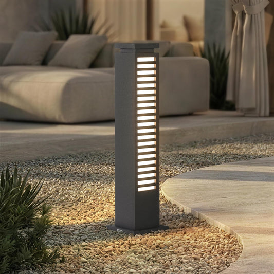Linkmoon Outdoor Pathway Lights Wired, IP65 Waterproof Landscape Path Light, 27.6'' AC100-240V Bollard Light, Modern Commercial Pathway Lighting, 3000K LED Landscape Lighting for Patio Garden Walkway