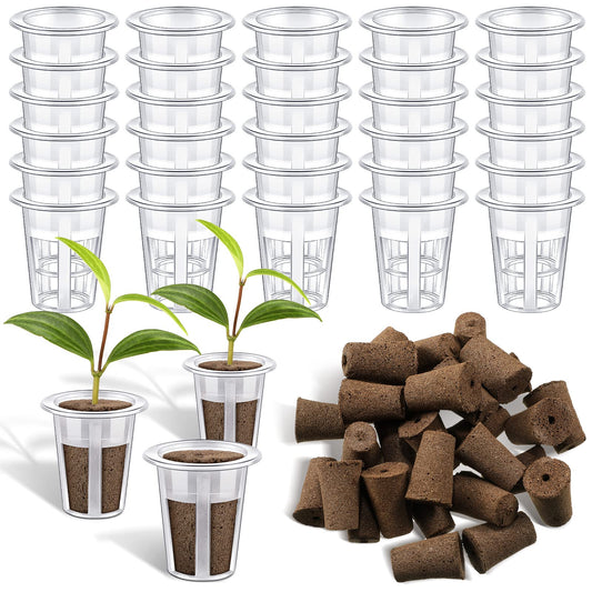 Jutom 60 Pieces Hydroponic Seed Grow Sponges Pod Kit for Indoor and Outdoor Use