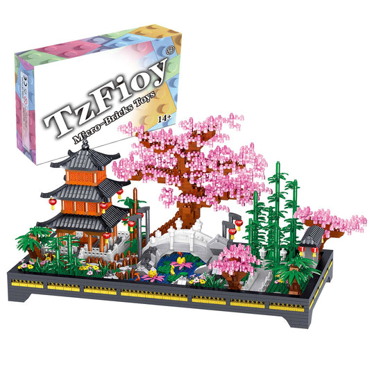 TzFioy Japanese Zen Garden Micro Brick Building Set (2805 Pieces) – Tranquil Garden Model Educational Toy Gift for Kids and Adults