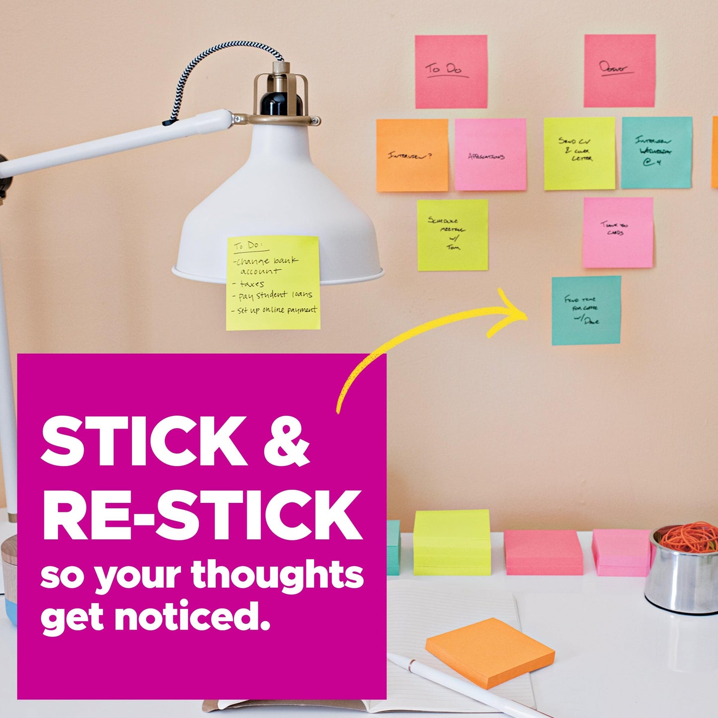 Post-it Super Sticky Notes, 12 Sticky Note Pads, 3 x 3 in., School Supplies, Office Products, 2X the Sticking Power, Supernova Neons Collection