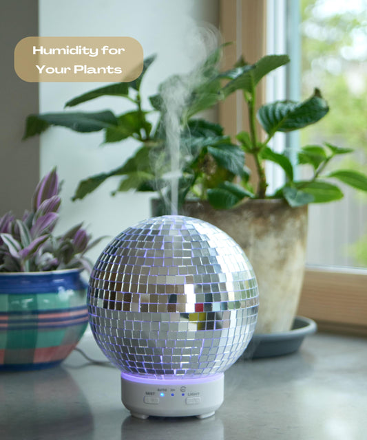 Mirror Ball Diffuser – Cute Essential Oil Diffuser and Humidifier for Home, 2 Timer Modes, Mirror Ball Eclectic & Maximalist Room Decor, Disco Gift