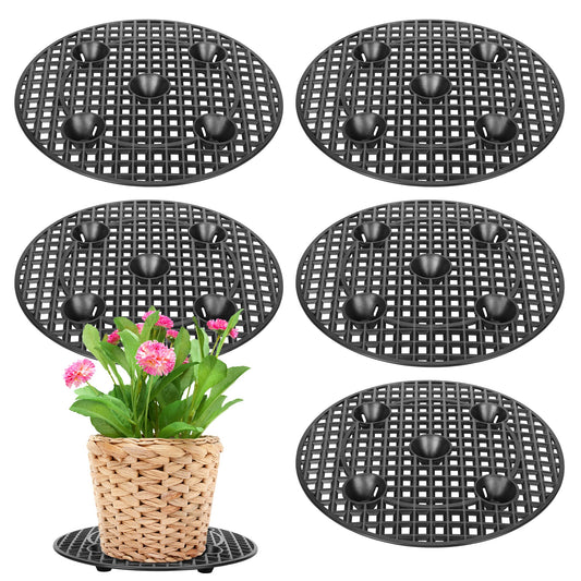 moonoom 6 Pcs Big Potted Plant Stands - 12 Inch Patio & Deck Floor Protector,Plant Level Pot Elevator for Indoor Outdoor Garden Flower