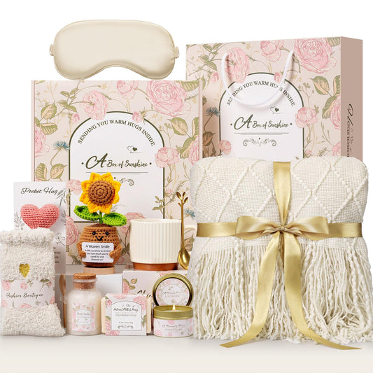 Birthday Gifts for Women, Self Care Gift Basket for Her, Thinking of You Care Package, Get Well Soon Gift Set for Best Friend, Sister, Mom, Wife, Coworker