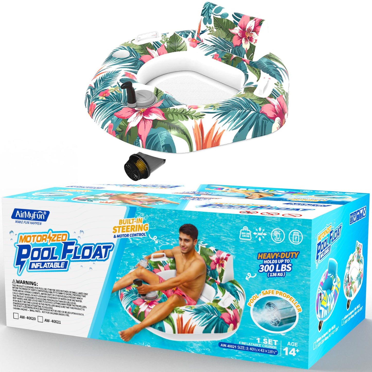 AirMyFun Motorized Pool Float, Inflatable Pool Float, Motorized Pool Lounger with 4500mAh Capacity Battery, 90min Runtime on Full Charge, Motorized Pool Floats for Adults, Suitable for Home Pools