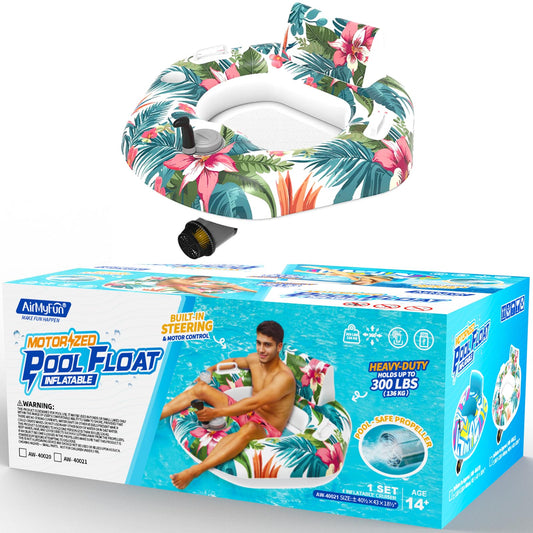AirMyFun Motorized Pool Float, Inflatable Pool Float, Motorized Pool Lounger with 4500mAh Capacity Battery, 90min Runtime on Full Charge, Motorized Pool Floats for Adults, Suitable for Home Pools