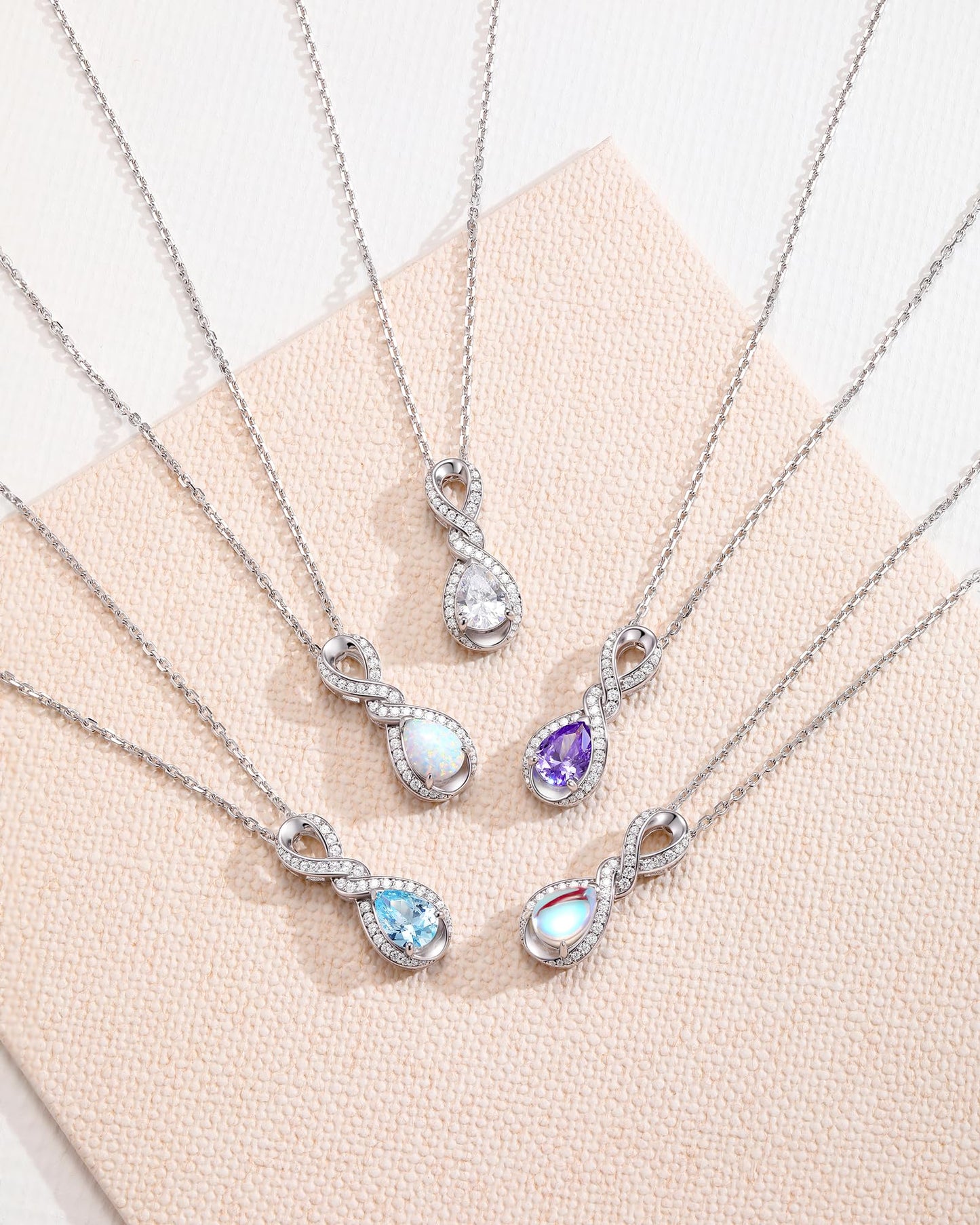 FANCIME Tanzanite Necklace December Birthstone Sterling Silver Dainty Infinity Knot Pendant Necklace Gemstone Fine Jewelry Anniversary Birthday Graduation Mothers Day Gifts for Women Her Mom