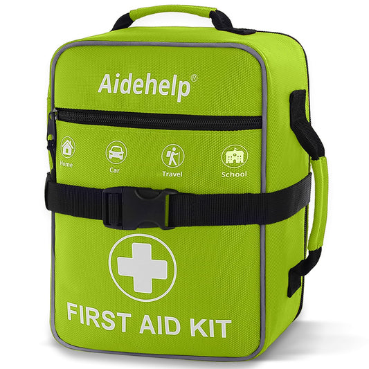 520 Pieces Premium First Aid Kit - Large Emergency Medical Kit for Survival, Car, Home, Travel, Camping, Backpack, Hiking, School (Green)