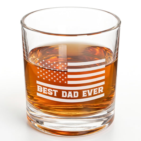 AXIARA Dad Husband Stepdad Gifts for Fathers Day from Daughter Son Kids Wife - 11 oz Engraved Crystal Whiskey Glasses - Anniversary Birthday Gifts for Men, Gift for Dad Who Wants Nothing