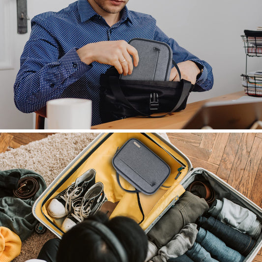 Lacdo Cord Organizer Travel, Cable Organizer Bag Case, Portable Electronics Organizer travel Case, 6 Layer Large Capacity Charging Cords Storage organizer for Cables, SD Card, Travel Essentials, Gray
