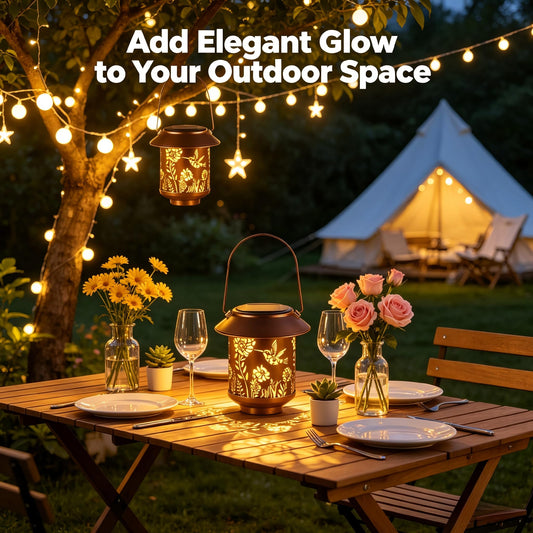 Solar Lantern Lights Outdoor Hanging, Solar Lights Outdoor Waterproof,Garden Decor Gifts for Women Mom,Metal Decoration Lanterns for Garden Patio(Hummingbird)