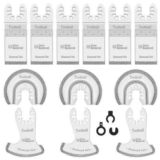12 PCS Diamond Saw Blades for Oscillating Tool, Grout Removal Blade,Professional Multi Tool Blades Kit for Grout, Cement,Fit Milwaukee, Dewalt, Bosch, Ryobi