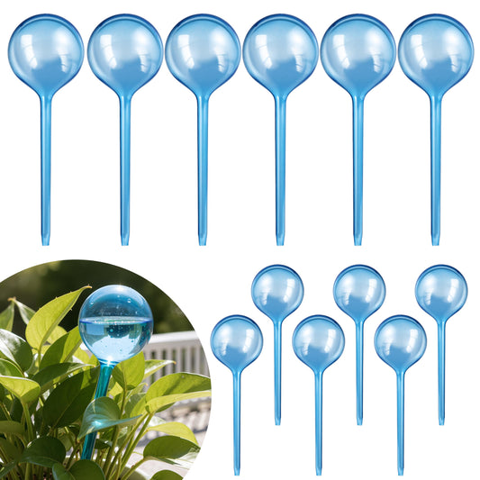 Soilagua 12-Pack Plastic Plant Watering Globes, Premium PVC Shatter-Resistant Plant Waterer, Self Watering Planter Insert with Tapered Opening, Automatic Watering Spikes for Daily & Vacation