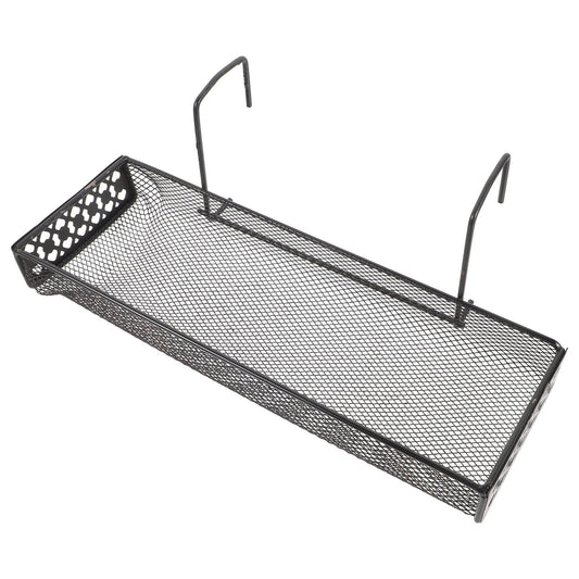 RUNROTOO Black Metal Hanging Plant Stand Hooks Indoor Flower Rack Balcony Garden Patio Railing Shelf