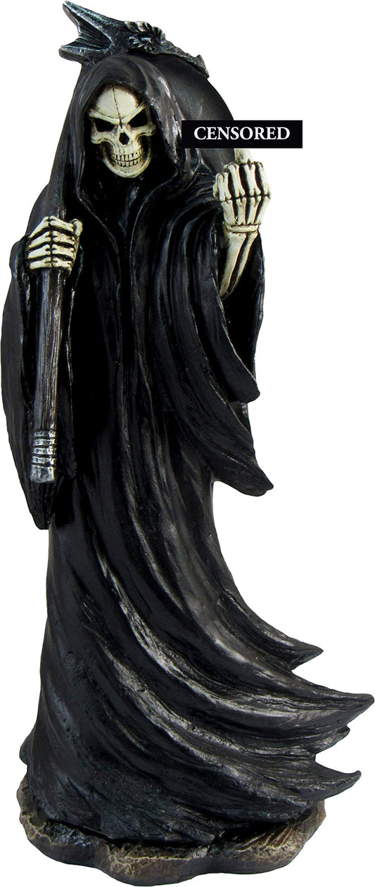 DWK Grim Grouch Reaper Flipping Bird Hand Painted Figurine