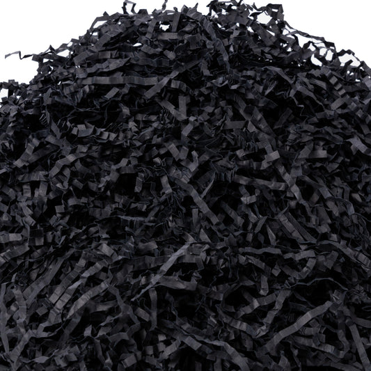 SWANGSA 2.5 LB Crinkle Cut Paper Shred Filler for Gift Baskets, Shreded Stuffing, Packing Grass Cushion Paper Streamer for Weddings, Halloween, Christmas, Birthdays (Black)