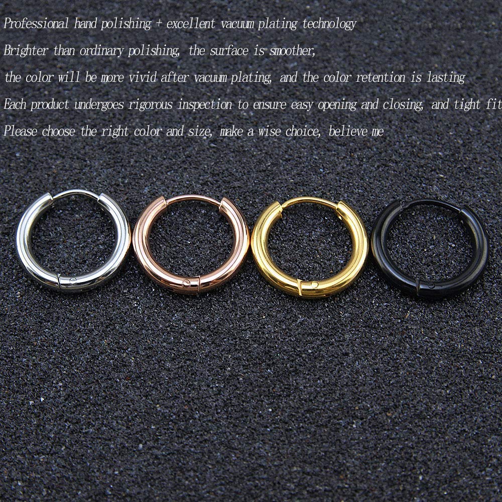 316L Surgical Stainless Steel Huggie Hoop Earrings 11mm Hypoallergenic Earrings Hoop Cartilage Helix Lobes Hinged Sleeper Earrings For Men Women (D02:11mm Silver(THK 2.0mm))