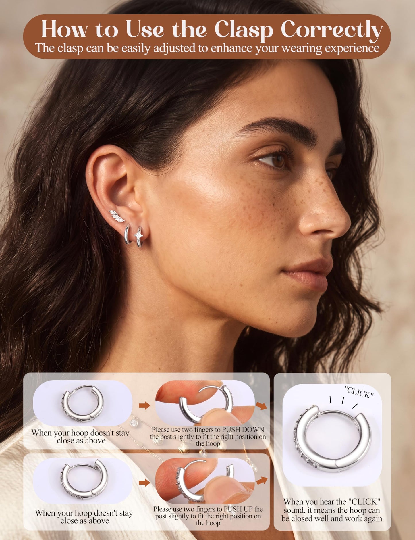 MILACOLATO 925 Sterling Silver Earrings for Women, Sterling Silver Filled Small Stud Huggie Hoop Earrings Sets for Multiple Piercing Hypoallergenic Jewelry, CZ Cartilage Earrings Stacks Trendy Jewelry Gifts, 3 Pairs-Leaf