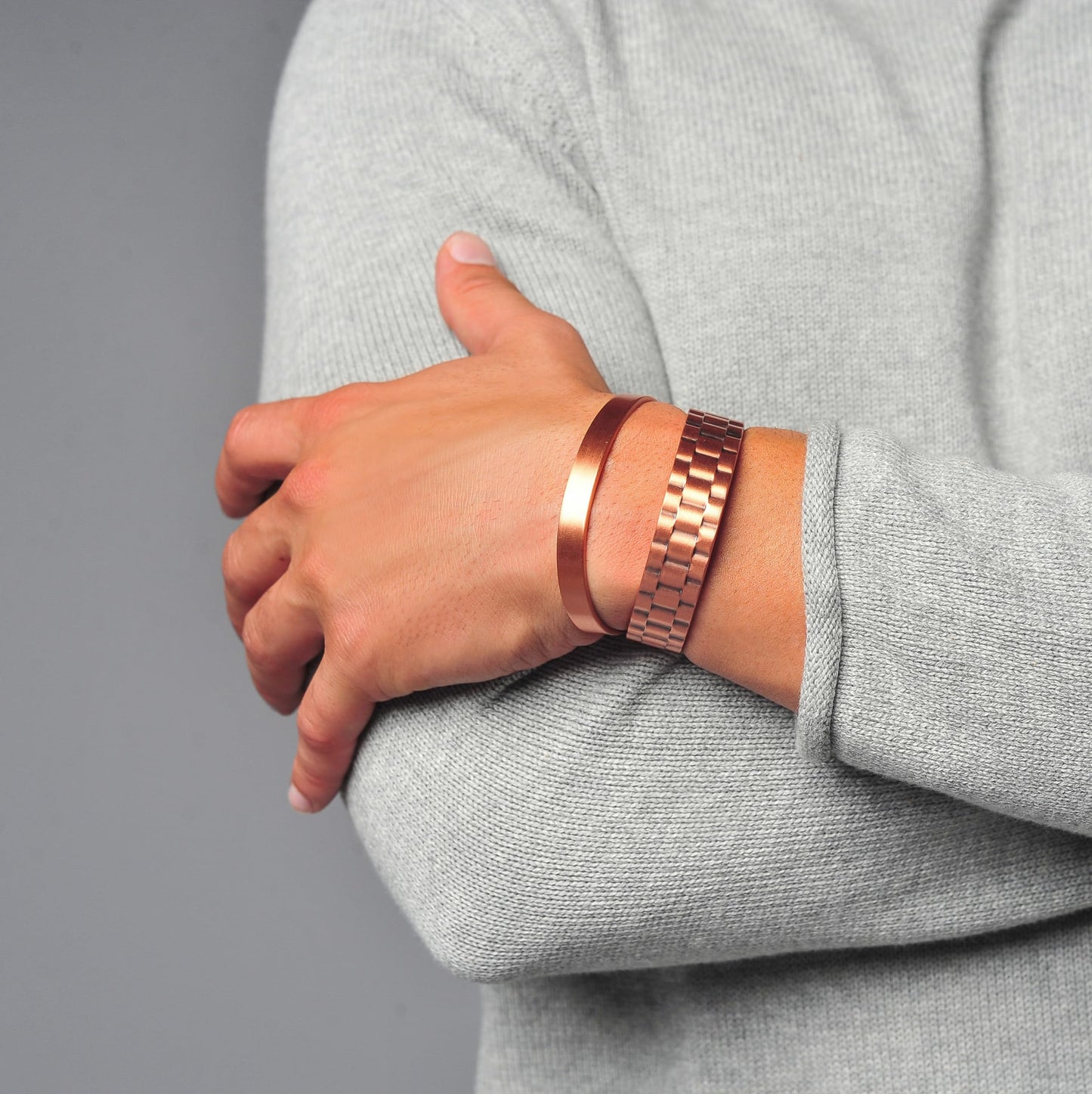 Earth Therapy - The Original 100% Pure Copper Minimalist Bracelet with Ultra Strength Magnets - 3 Cuff Value Set - Unisex - Adjustable