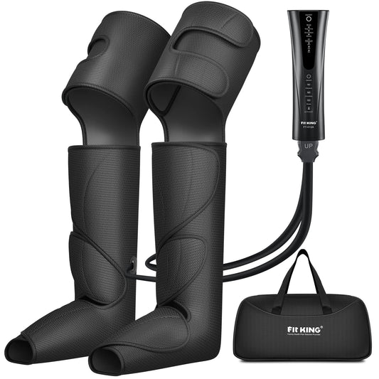 FIT KING Foot and Leg Massager for Circulation and Relaxation with Hand-held Controller 3 Modes 3 Intensities Helpful for Vericose Veins, Cramps, Swelling and Edema - Gift for Mom Wife Family