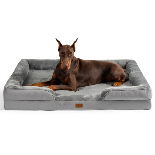 Bedsure XXL Orthopedic Dog Bed for Extra Large Dogs - Washable Giant Dog Cat Bed Waterproof, Comfort Dogs Couch Sofa with Washable Removable Cover, Pet Bed with Nonskid Bottom, Grey, 52"