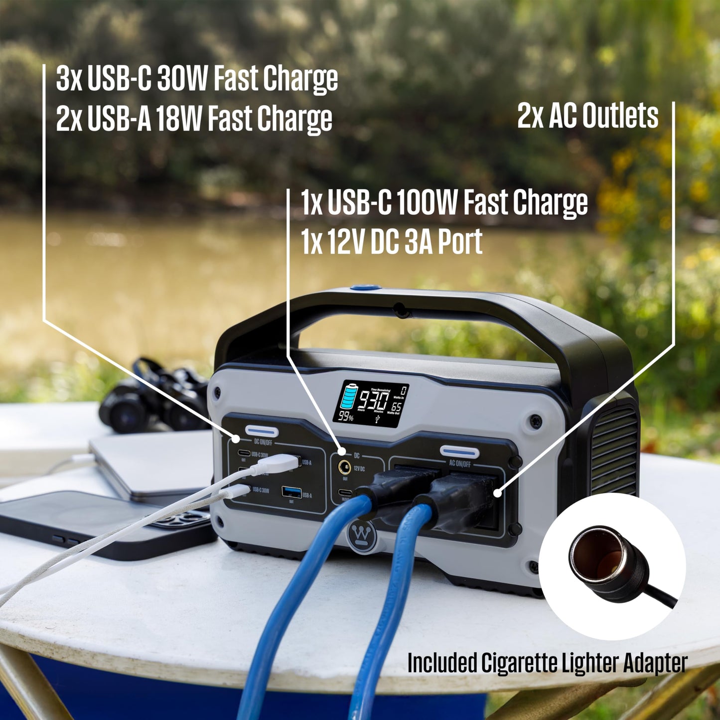Westinghouse iGen400s 400 Watt, 183Wh Portable Power Station and Solar Generator with LED and DC Outlet for Camping, Home, Travel, Indoor/Outdoor Use (Solar Panel Not Included)
