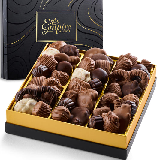 Chocolate Gift Box - Gourmet Assorted Chocolates - Luxury Chocolate Basket Gift Set for Him and Her, Easter Treats and Holiday Celebrations