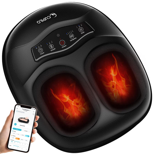 CuPiLo Foot Massager for Neuropathy Pain Relief - [2026 New Version] Deep Kneading Feet Massager with App Control for Plantar Fasciitis, Foot Massager with Heat Kneading, Gifts for Women Men