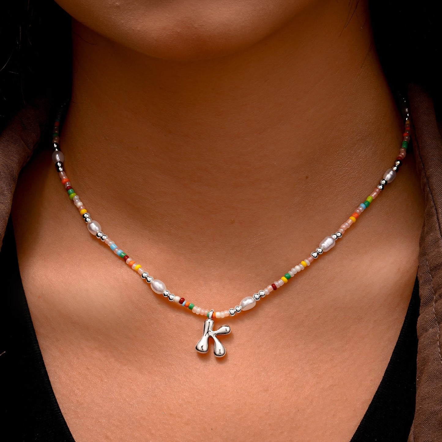 Ritach 7 8 9 10 Year Old Girl Gifts - Initial Necklace for Girls Jewelry Beaded Letter X Necklace Silver Initial Necklaces for Women Gifts for 7 8 9 10 11 Year Old Girl Birthday Gift
