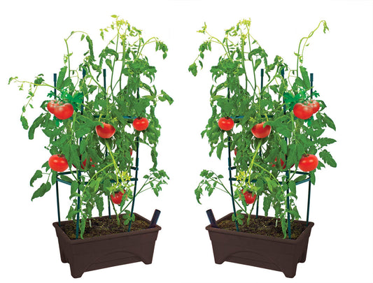 Emsco Group 2376-2-1 Start Pickin' Raised Bed Seed Starter-12 x 20"-2pk- Brown Grow Box