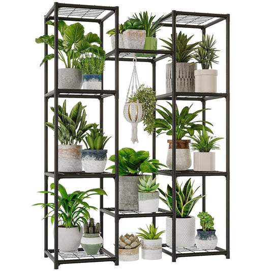 Bamworld Plant Stand Outdoor Metal Plant Shelf for Multiple Plants Large Plant Holder Waterproof for Garden Living Room Patio Morden Home Decor Gardening Gifts