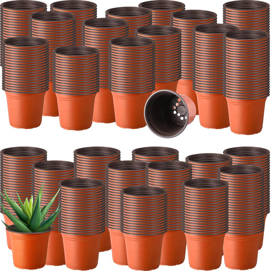 Hushee 1500 Pcs 6 Inch Plastic Plants Nursery Pots Bulk Seedling Flower Plant Container and Seed Starting Pots with Drainage Holes for Indoor Outdoor Flower Transplanting Supply