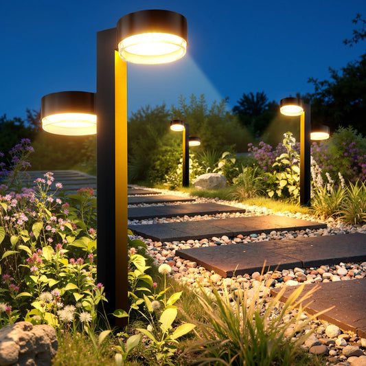 TuyLuxe Brighter Solar Pathway Lights Outdoor, 6 Pack Dual-Head Solar Lights Outdoor Waterproof with 12 Head & 24 LED, Solar Powered Garden Light for Yard Path Walkway Driveway Sidewalk