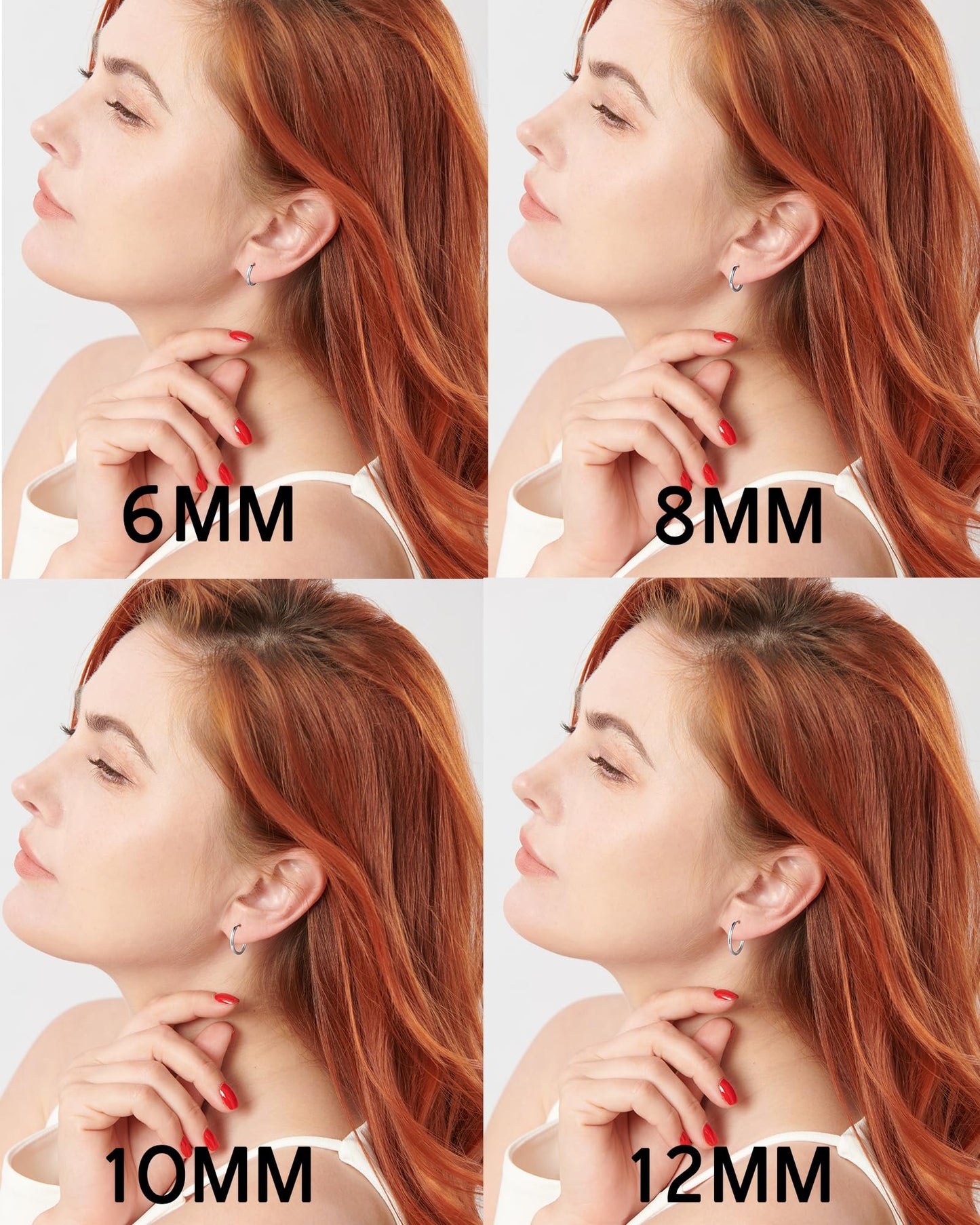 316L Surgical Stainless Steel Small Silver Hoop Earrings 6mm 8mm 10mm 12mm Hypoallergenic Earrings Hoop Cartilage Helix Lobes Hinged Sleeper Earrings For Men Women
