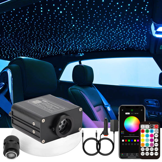 CHINLY Twinkle 650pcs 9.8ft 0.03in Starlight Headliner Fiber Optic Lights kit, Music Mode Bluetooth APP Control Remote, RGBW Star roof Lights for Star Headliner/Home Theater/Pool Ceiling