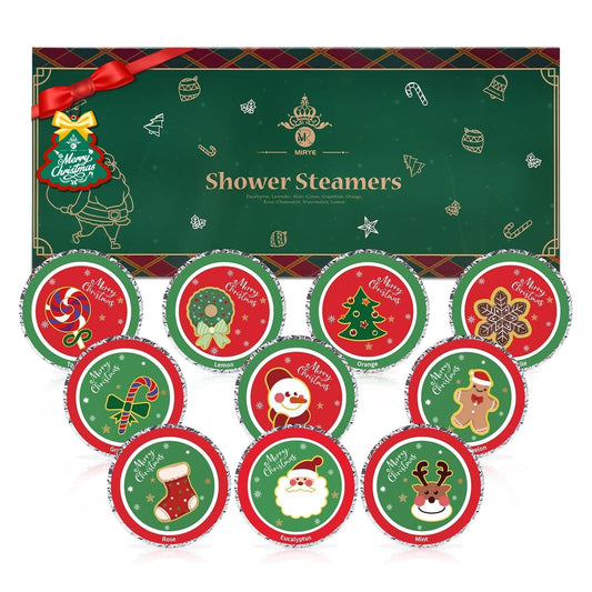 10 Pcs Shower Steamers Aromatherapy, Christmas SPA Gifts Birthday Gifts White Elephant Shower Bombs with Essential Oils Relaxation Home SPA, Self Care Christmas Stocking Stuffers for Women Men
