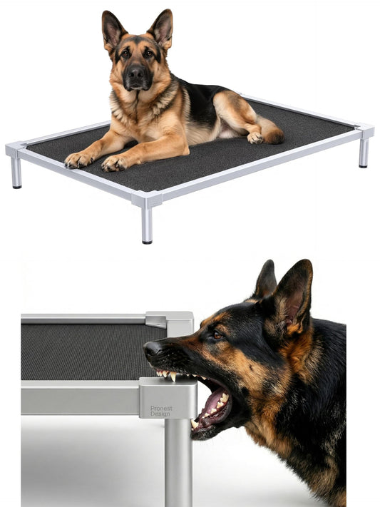 Pronest Elevated Dog Bed Medium Size Dog, Chew Proof Aluminum Alloy Heavy Duty Dog Supplies Cooling Raised Pet Cot Indestructible with Anti-Rust Washable Assembly for Crate Outdoor-40.6"x 28.7" x 7"