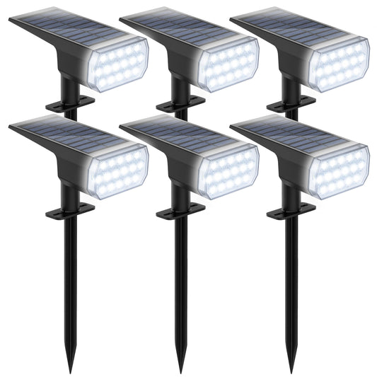 Chasikeo Solar Lights Outdoor Waterproof, 3 Lighting Modes Solar Spot Lights Outdoor, LED Solar Spotlights, Ultra Bright Dusk-to-Dawn Uplights for Garden, Landscape, Yard, Pathway, IP65, Auto On/Off
