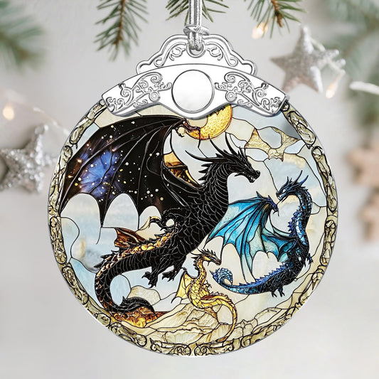 Christmas Ornaments: Stained Glass Ornament, Christmas Tree Ornament, Hanging Ornaments for Home Decor & Xmas Tree Decorations – Exquisite Holiday Decor, Gifts & Holiday Present - Dragon