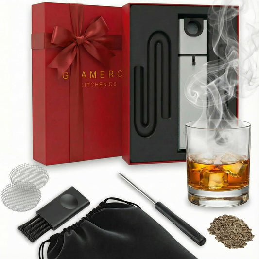 Cocktail Smoker Kit Holiday gift set - Indoor Drink & Food Infuser with Wood Chips | Old Fashioned Whiskey Bourbon Smoker Gift