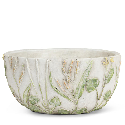 Abbott Collection Lavender & Greenery Planter - Cement, Grey/Purple, 8.5 inches W (7.5" D Opening)