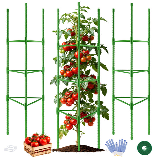 WAENLIR 3 Pack Tomato Cages for Garden, Up to 51 Inch Tomato Trellis for Raised Garden Bed, Plant Stakes for Pots, Durable Tomato Plant Support Garden Stakes for Climbing Plants