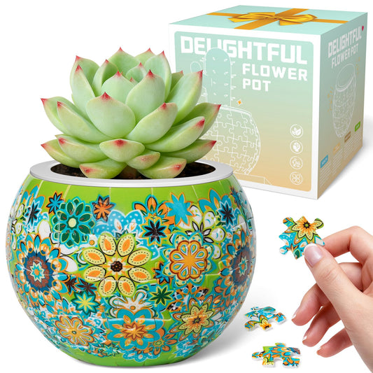 3D Puzzles Flower Pots, Puzzles for Adults and Kids,Small,Cactus Decor,Succulent Planters Pots for Indoor,Plant Gifts for Plant Lovers Creative Gifts (red-6)