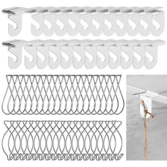Philbinden Drop Ceiling Hooks for Hanging, Drop Ceiling Clips Suspended T-Bar Hooks for Home/Classroom/Office/Wedding Hanging Plants (80, Large)