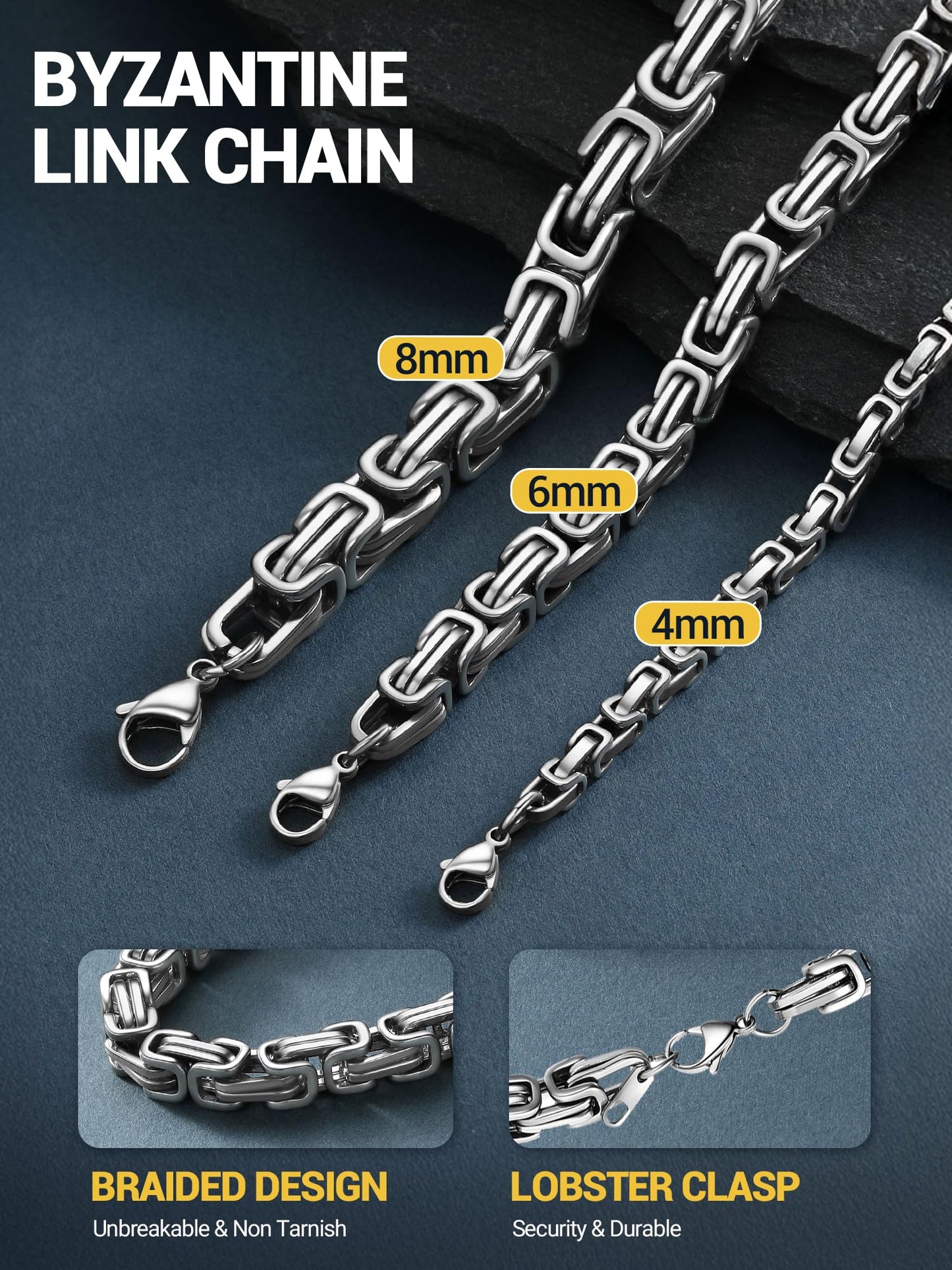 PROSTEEL Long Necklace For Men Chain Stainless Steel Necklace Jewelry 30 Inch
