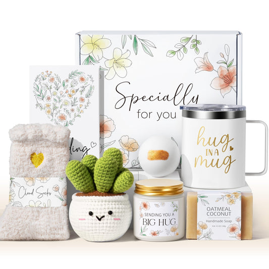 Self Care Get Well Soon Gifts Basket for Women, Easter Birthday Gifts for Women Spa Care Package, Thinking of You Inspirational Sympathy Gift Basket, Mother's Day Gift for Her Mom Grandma Sister Wife