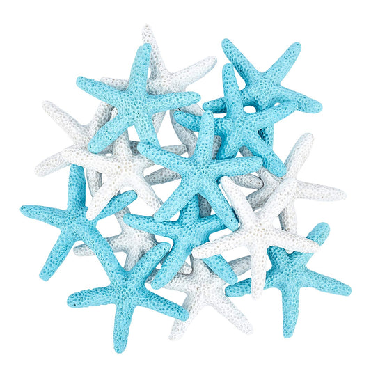 PH PandaHall 2.2 Inch Pencil Finger Starfish, 16pcs Starfish Ornaments Resin Nautical Coastal Beach Ocean Flatback Ornaments for Beach Wedding Party Christmas Tree Halloween Home