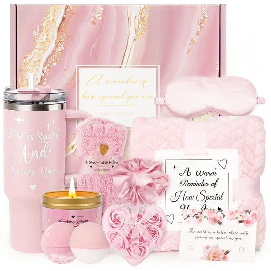 Mothers Day Gifts for Mom Wife Grandma Daughter Friends Sister, Happy Birthday Gifts for Women Mom Her Friend Sister Wife Grandma, Self Care Gift Get Well Relaxing Spa Gift Basket Set