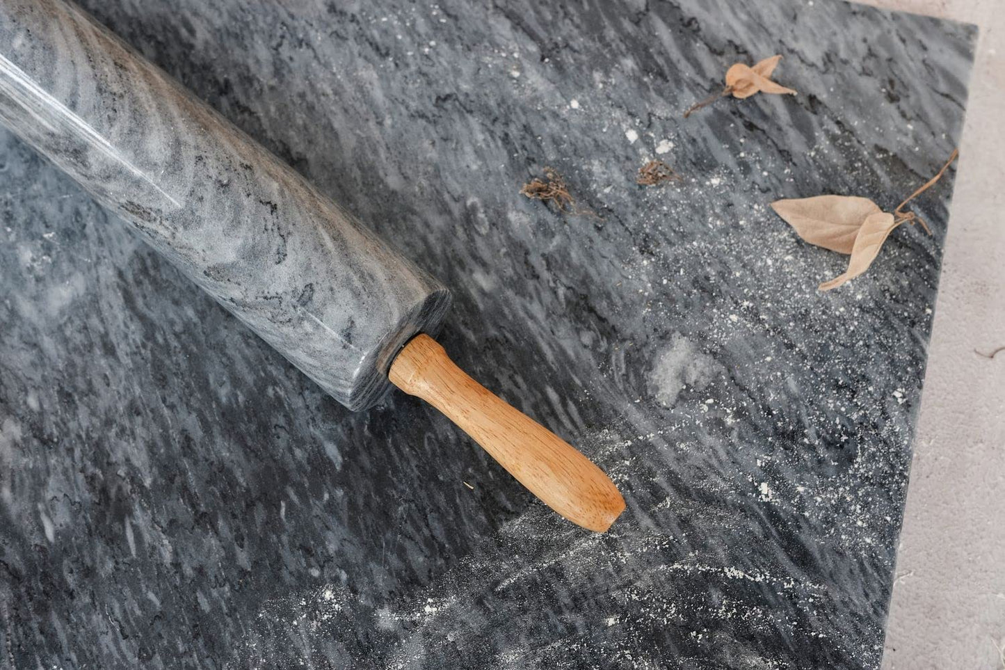 JEmarble Pastry Board 16x24 inch(Gray) with Non-Slip Rubber Feets for Stability Perfect for Keep the Dough Cool and Chocolate Tempering(Premium Quality)