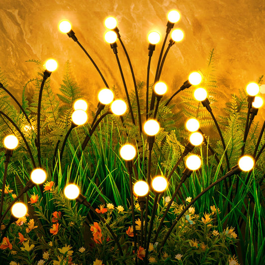 Solar Lights Outdoor(8-Pack, 64 LEDs), ASMAD Solar Garden Lights, Outdoor Decorations, Firefly Light for Patio Decor, Big Bulb, Unique Gifts for Women, Gifts for Grandma